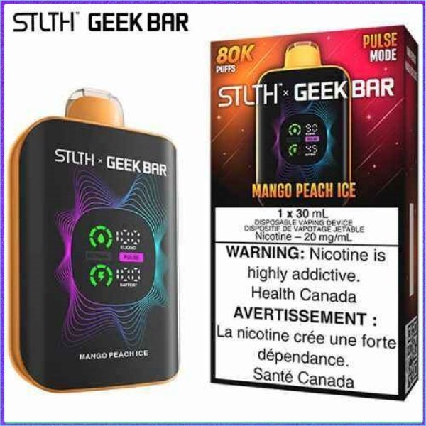 Mango Peach Ice 80K Disposable by STLTH x Geek Bar